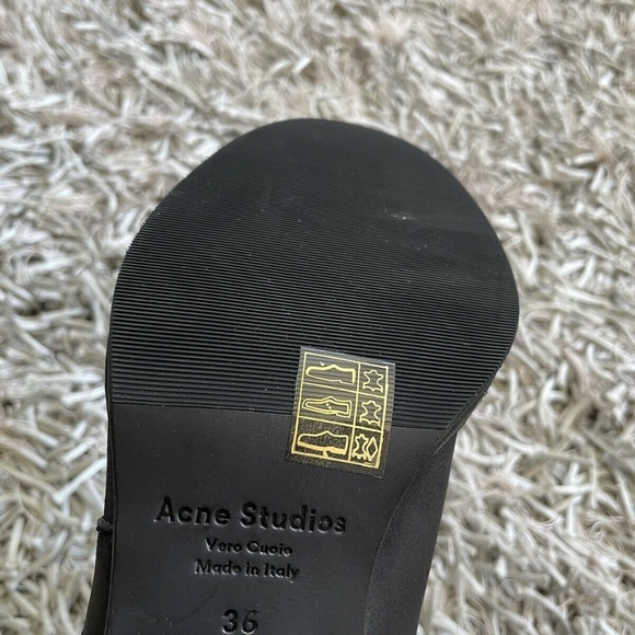 Acne Black Leather Pistola Ankle Boots - Picture 10 of 10